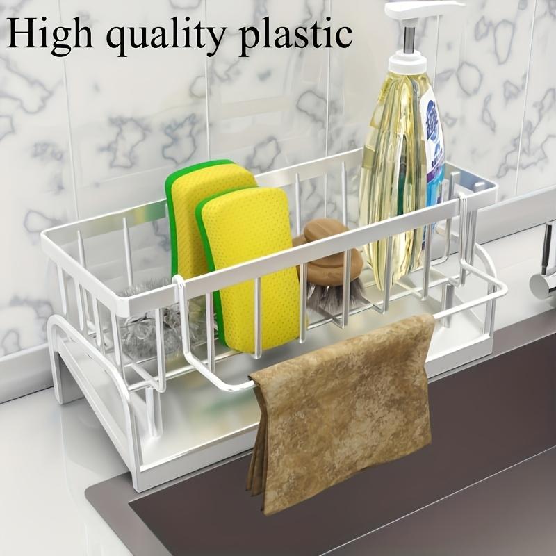 

1PC Multifunctional Plastic Kitchen and Bathroom Sink Storage Rack Set - Faucet Hanging Storage Rack білий