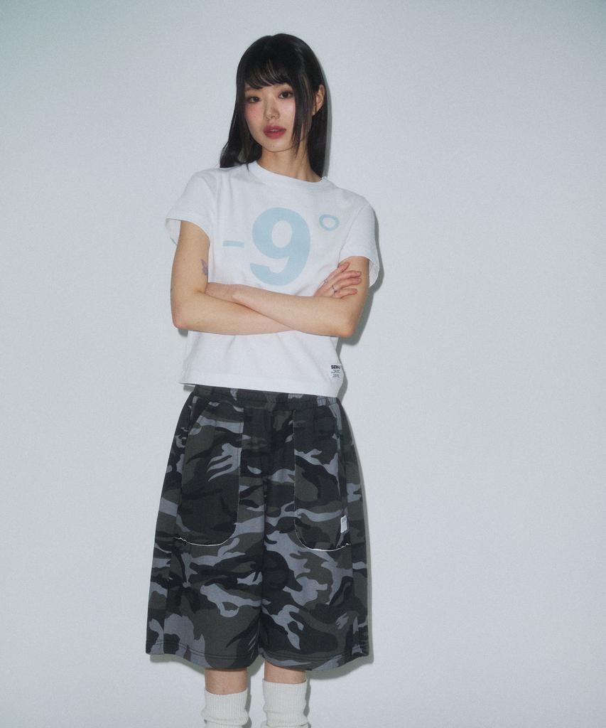 Ssobi -9 Do Gray Semi-Crop Short Sleeve Tee
