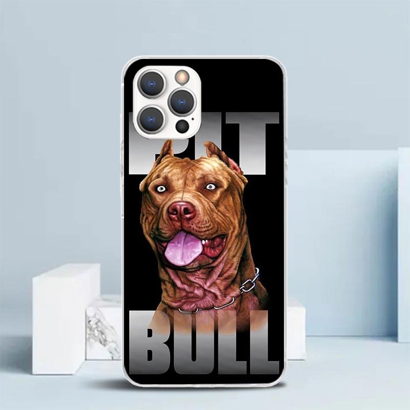 Pit Bull Pet Dog Pitbull Soft Cover for iPhone 16 17 Air 15 14 Pro Max 16E Phone Case 13 Mini 12 11 7 SE 8 Print Pattern Fit Cas