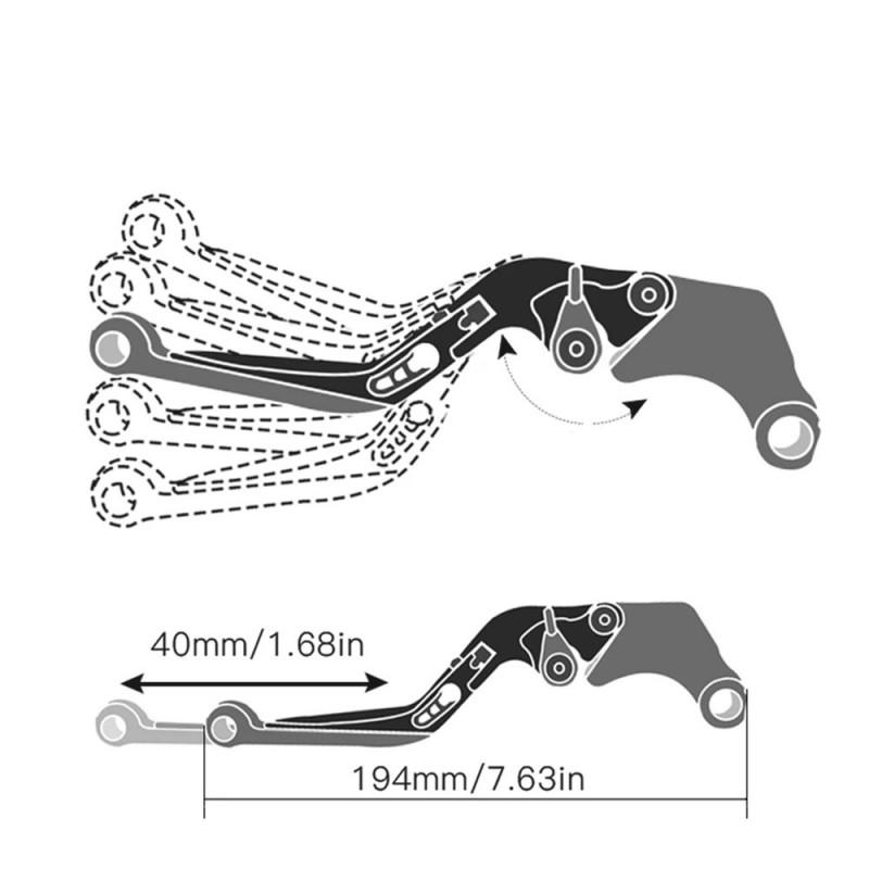 CNC Aluminum Foldable Brake Clutch Levers Kawasaki KLE500 Motorcycle Adjustable Wear-Resistant Full Black Multi-Color