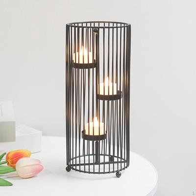 Portavelas Portavelas 3 Cabezas Hogar Hierro Candelabro para Cena Chimenea