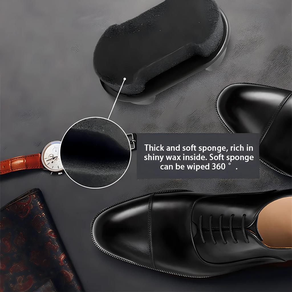 1-4 Pcs Quick Shoe Polish Leather Cleaner Brush Brightening Cleaning Double-sided Sponge Maintenance Colorless Shoes Wax