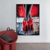 Mode Moderne Sexy Rouge Talons Hauts Chaussures Jambes de Femme Art Affiche Peinture sur Toile Impression Murale Image Salon Décoration Intérieure Cuadros