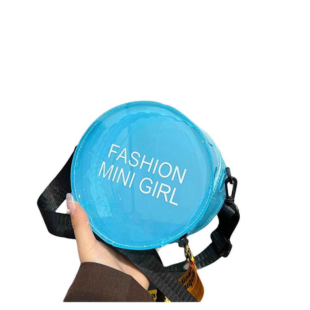 PVC Transparent Shoulder Bag Mini Round Toilet Bag Simple Vacation Beach Bag Girls