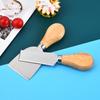 4-Piece Stainless Steel Cheese Knife Set With Wooden Handle, Including Butter Cutter, Pizza Knife, And Cheese Knives