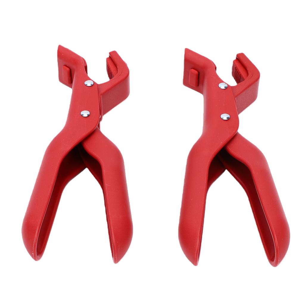 2pcs Anti Scald Bowl Clip Antislip Multifunction Hot Dish Plate Gripper Tongs for Kitchen Red