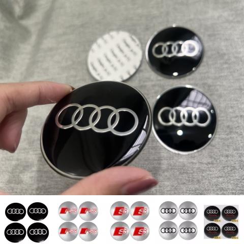 4PCS 65mm automobile hub center cover sticker is suitable for Audi ABT A3A4A5Q2 Q7 RSTT hub aluminum alloy modification sticker.