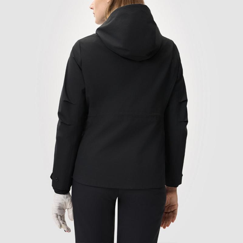 FILA Golf Series Comfortable Warm Waterproof Breathable Hooded Fleece Jacket Women Jackets Deep-Black A11W515701F-BK