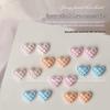 Nail Art Jewelry: Heart-Shaped Metal Cartoon Flat Bottom Spray Paint 3D Peach Heart Decorations (5 Pcs)