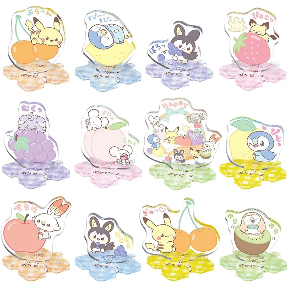 Takara Tomy Pokmon Pokepiece Acrylic Stand Colorful Fruits Box Collectible Display Decor