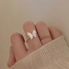 Gentle Temperament Mother-of-pearl Butterfly High-end Ring Female New Hundred with Index Finger Ring Casual Everyday Dainty Minimalist Ring