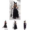 Spellbinding Sleeveless Witch Dress Featuring Elegant Accessories For Halloween Celebrations