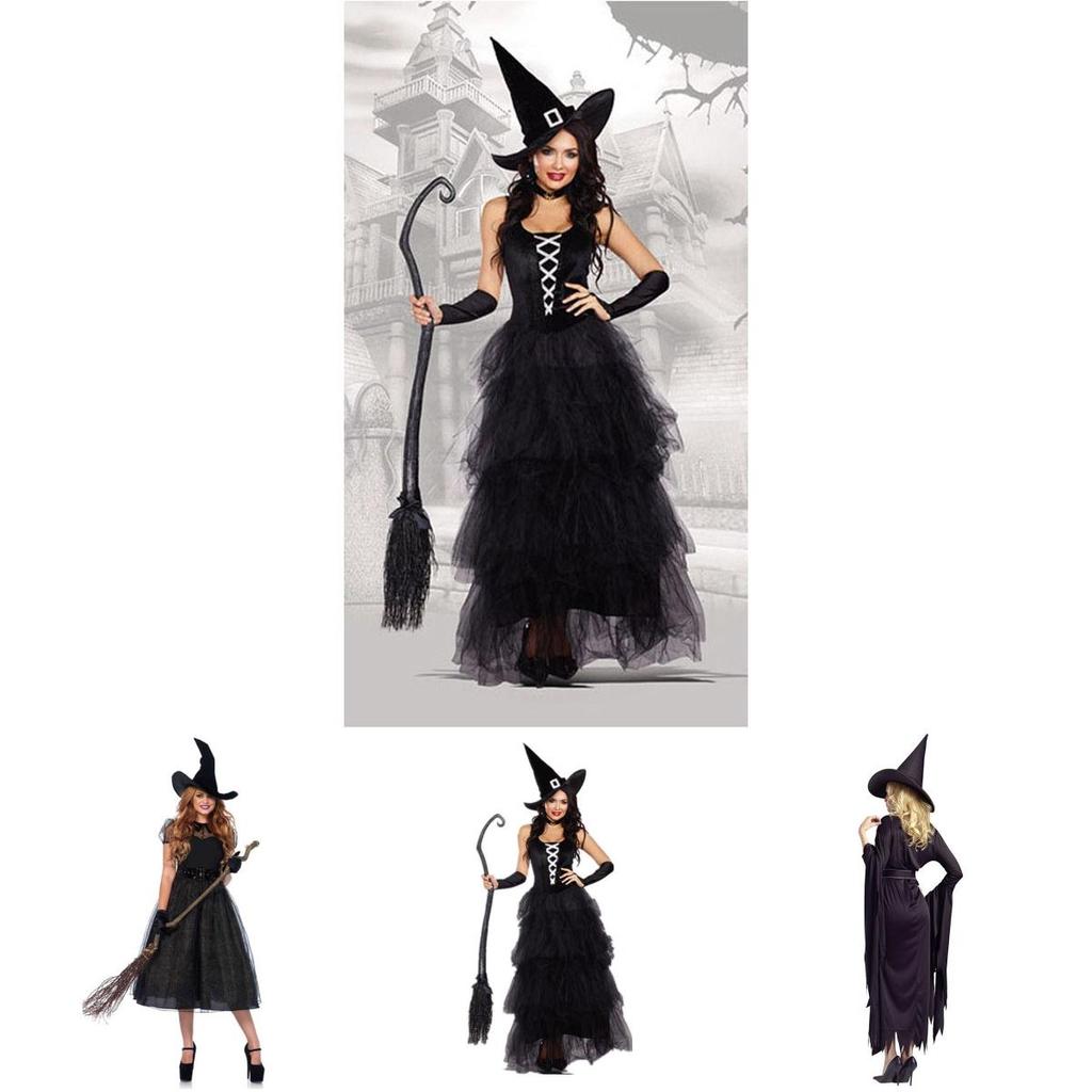 Spellbinding Sleeveless Witch Dress Featuring Elegant Accessories For Halloween Celebrations