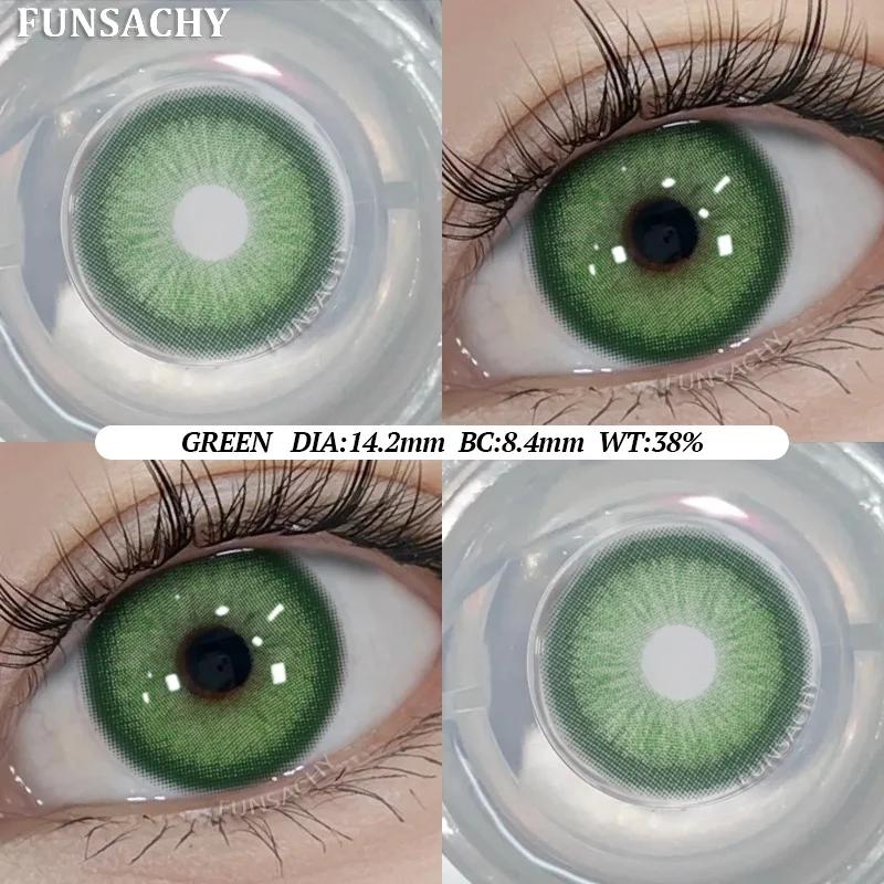 FUNSACHY Color Contacts 1Pair Natural Brown Korean Big Eye Contact Lenses for Eyes Beauty Gray Pupils Colored Soft Lens Yearly
