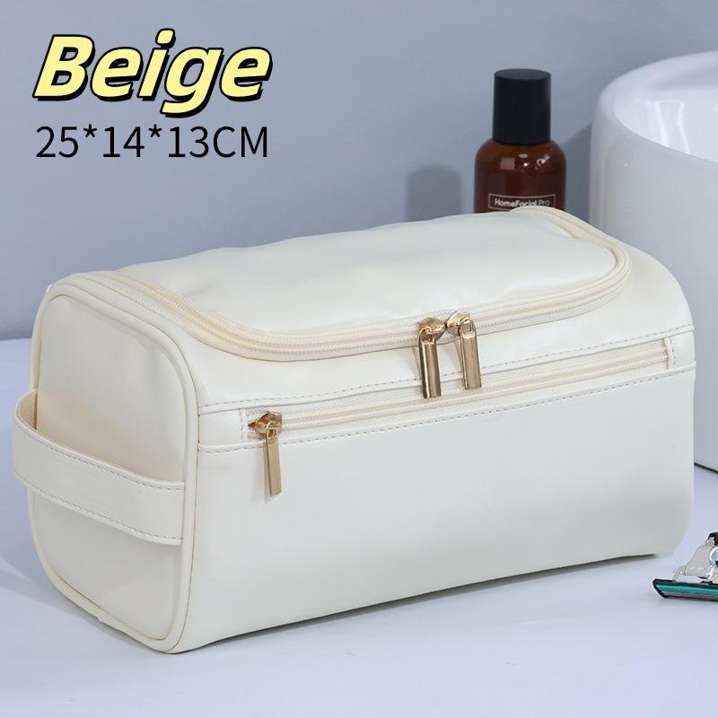 

Large-capacity Business Toiletry Bag Out Portable Pu Waterproof Cosmetic Bag Simple Business Trip Travel Handbag Storage Bag 25x13x14 cm