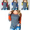 Autumn New Striped Stitching Round Neck Long-sleeved T-shirt Bottoming Shirt For Effortless Style And Comfort