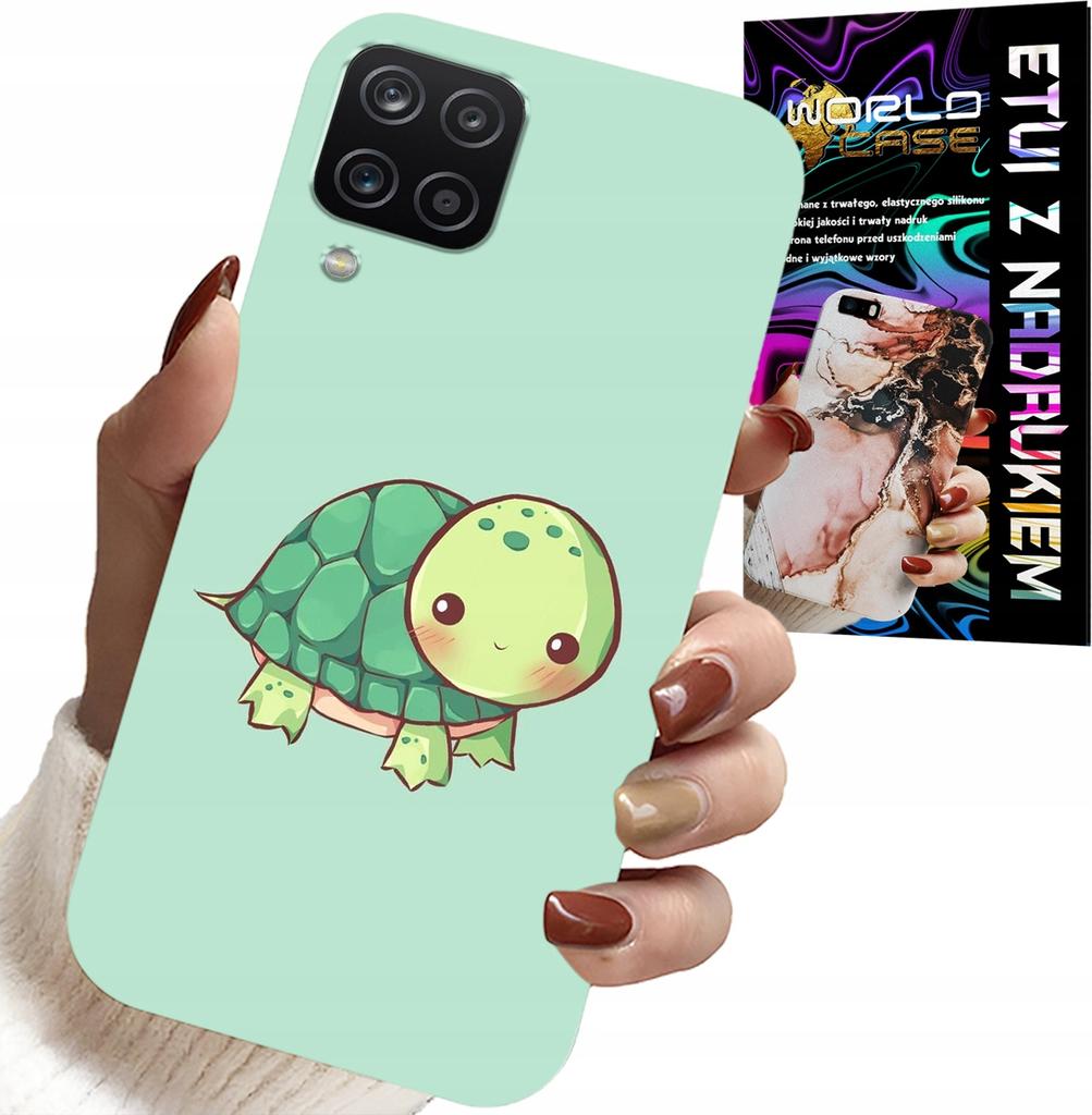 Etui Do Samsung Galaxy A22 5G - Słodkie Żółwki Wzory Dla Dzieci + Szkło