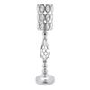 Silver Vases for Centerpieces, 10 Pcs Tall Vases for Centerpieces with Crystal Beads, for WeddingTables, Metal Flower Stand