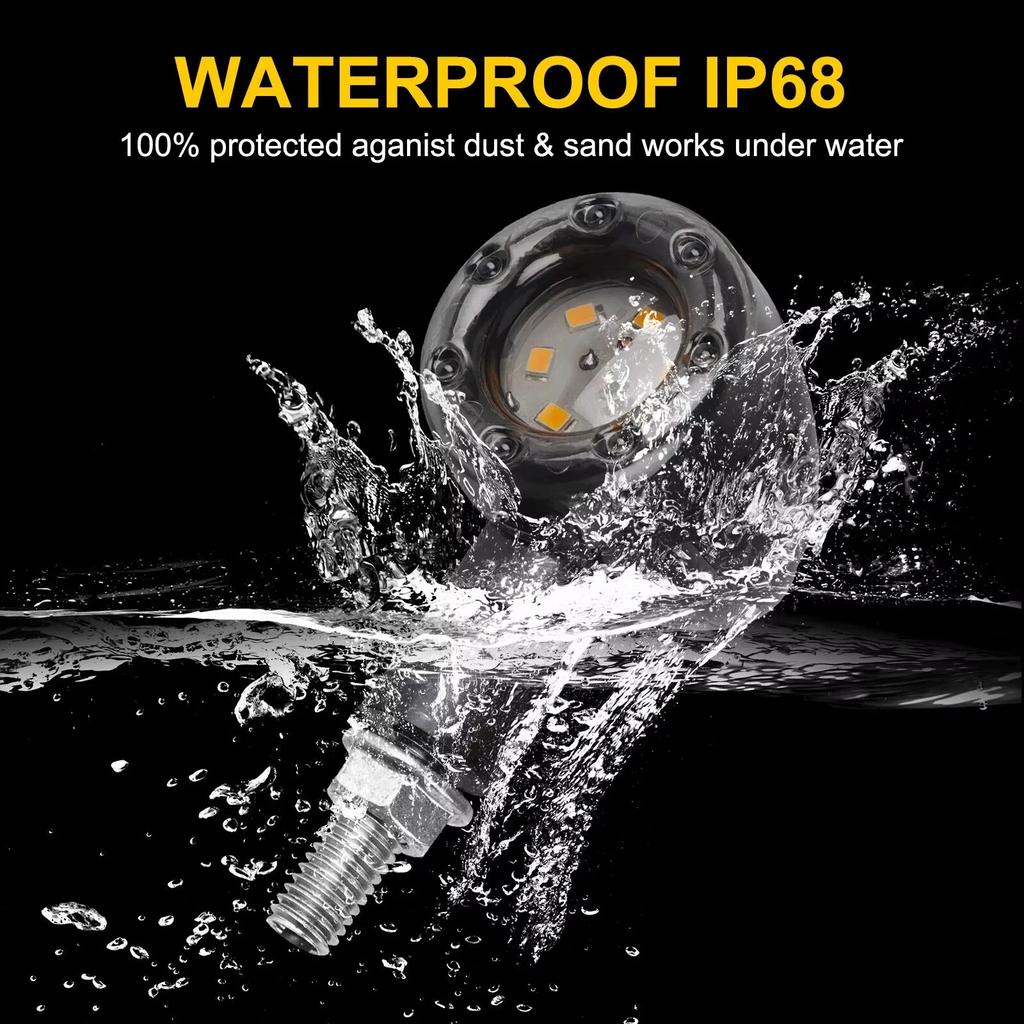 2/4Pcs Motorcycle LED Brake Tail Light Amber Red Turn Signal Indicator Bulbs Waterproof Rear Lamps for Scooter Cruiser Chopper