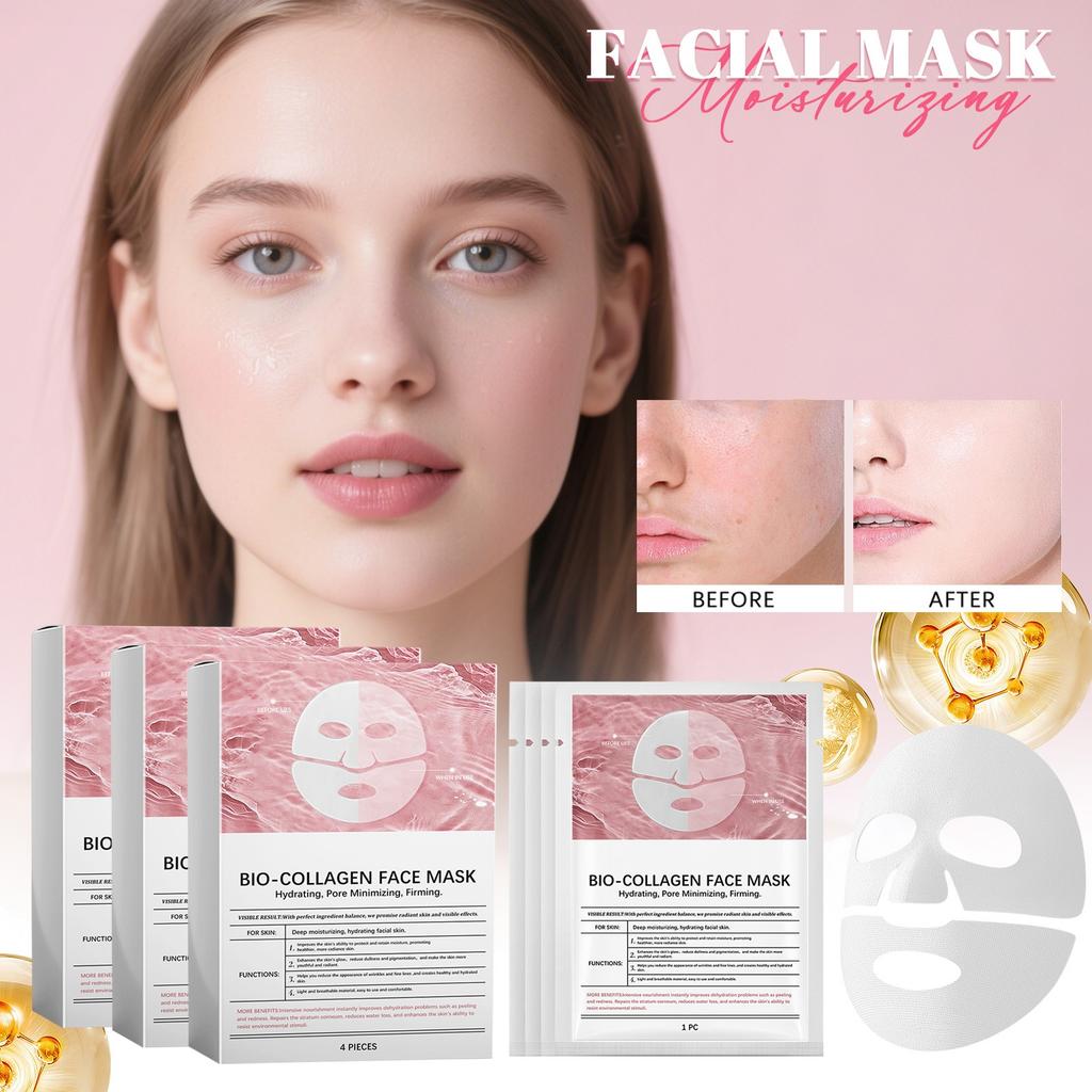 Collagen Mask Moisturizing Mask, Shrinking Pores, Delicate Skin, Facial Wrinkle Patch,20ml 4pcs/box,1pc,
