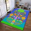 Colorful Tree of Life Pattern with Flowers, Hearts, and Birds Carpet Suitable for Use As an Anti-slip for Living Room Bedroom Sofas
