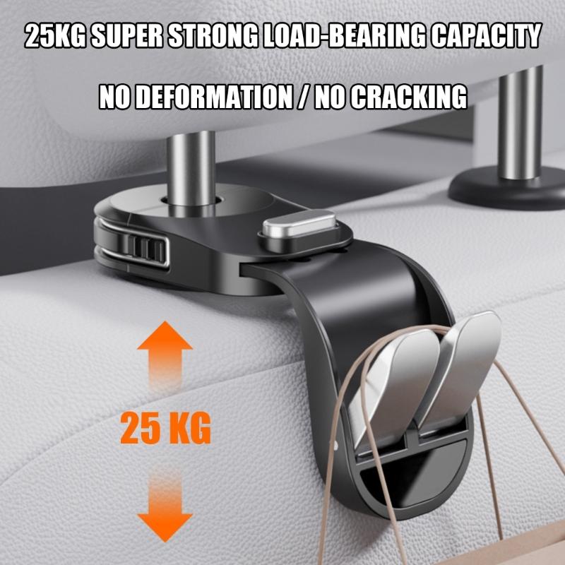 Rotating Back Seat Hook Car Interior Accessory Hanger Hook for Bags Handbag Heavy Duty Hook Headrest Hooks Storage Hook