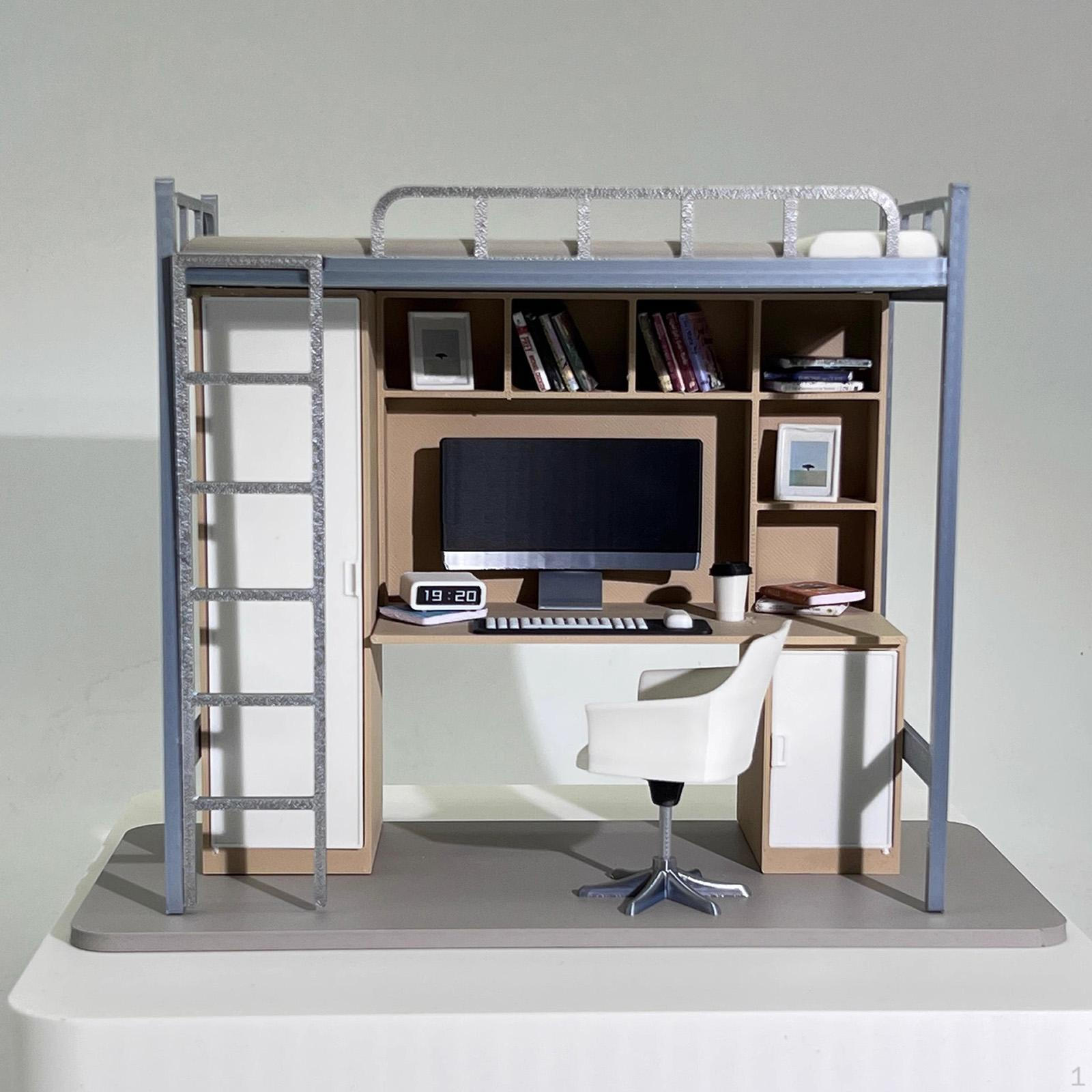 

Кукольный домик 1/12 Сцена общежития университета, Мебель для кукольного домика, Украшение кукольного домика Креатив