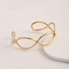 European and American Exaggerated Irregular European and American Style Bracelet, Golden Wavy Bracelet Opening Can Be Adjusted