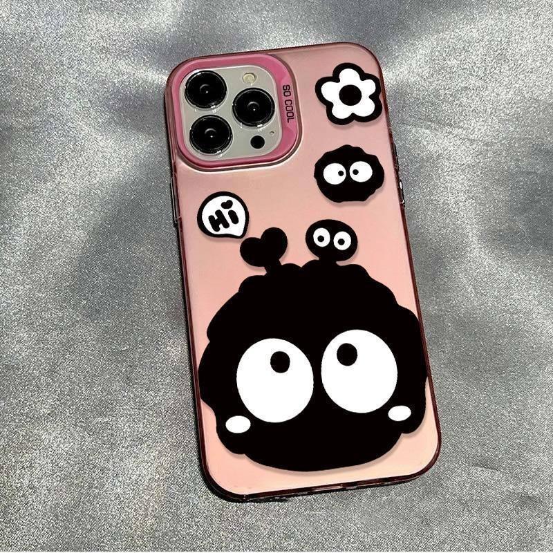 Cute cartoon big eye black briquettes for Apple 16PROMAX high-end iPhone14 Internet celebrity 13 mobile phone case xr
