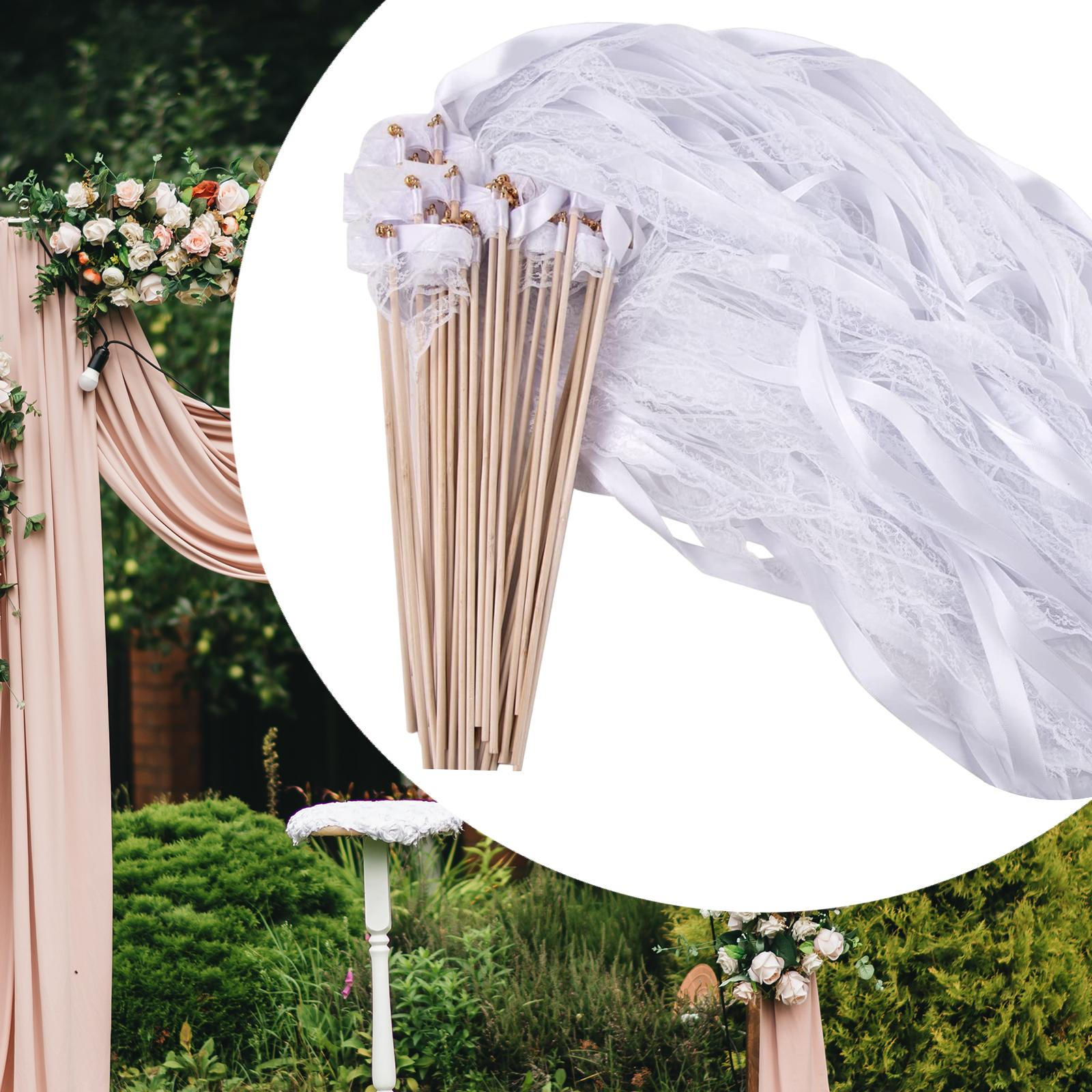 

20 шт. палочки из лент свадебные растяжки палочка фея палочка реквизит для фото украшения With Lace