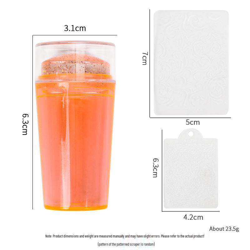 Large Silicone Nail Art Stamp with Lid - Single/Double Head French Design DIY Stamping Tools