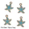 9-12Pcs Multi-Styles Starfish Shell Conch Crown Enamel Charms Pendant For Jewelry Making DIY Bracelet Necklace