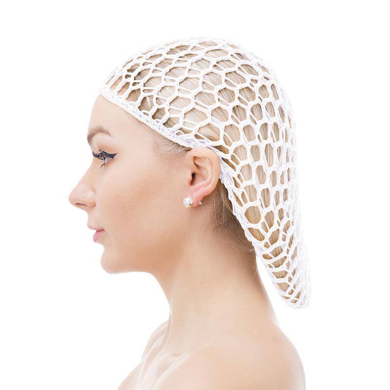 New Women's Handmade Crochet Hairnet Snood Cap Elastic Band Mesh Head Cover Hair Net Wrap Nylon Sleeping Caps Beauty Hair Net