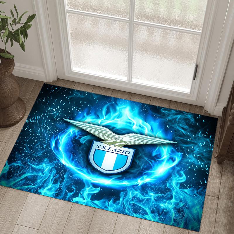 Lazio FC Design Crystal Velvet Carpet Cozy Non?Slip Printed Rug For Bedroom Living Room Entrance