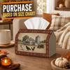 1pc Vintage American Farmhouse Tissue Box - Multi-functional Napkin Box, Available Made of Durable Polyester, Decorated with Chicken Tractor Barn Scen