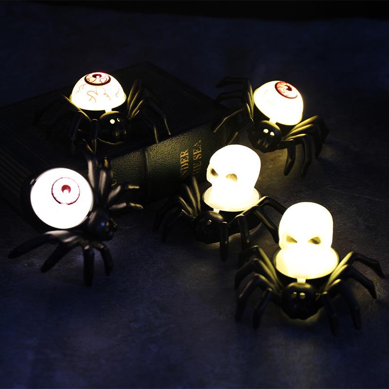 Halloween Spider Candle Light LED Plastic Candle Glowing Light Atmosphere Decoration Props Night Light