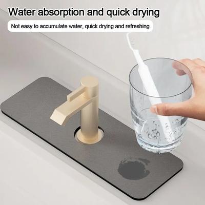 Washing Sink Absorbent Diatomaceous Earth Drain Pad Kitchen Sink Drain Pad Splash-proof Bathroom Waterproof Countertop Pad