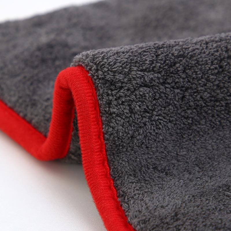 Thickened 1200g Coral Fleece Car Wash Towel - 40x40cm Water Absorbent for Interior Cleaning