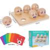Wooden Emotion Matching Block Ball Toys Montessori Expression Sorting Toys for Toddlers Fine Motor Training Educational Puzzle