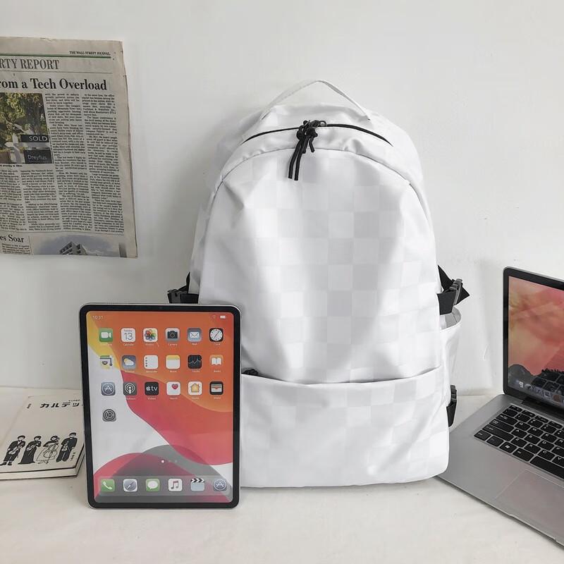 Li Shen Korean Style Checkerboard Student Backpack