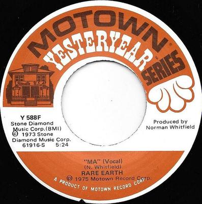 7inch Record RARE EARTH - Ma Y588F Motown US Soul/Funk Used