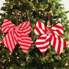 Candy Stripes Christmas Bows for Wreath Red And White Candy Cane Stripes Bow for Garland Wedding Party Staircase Fireplace Indoor Outdoor Decor