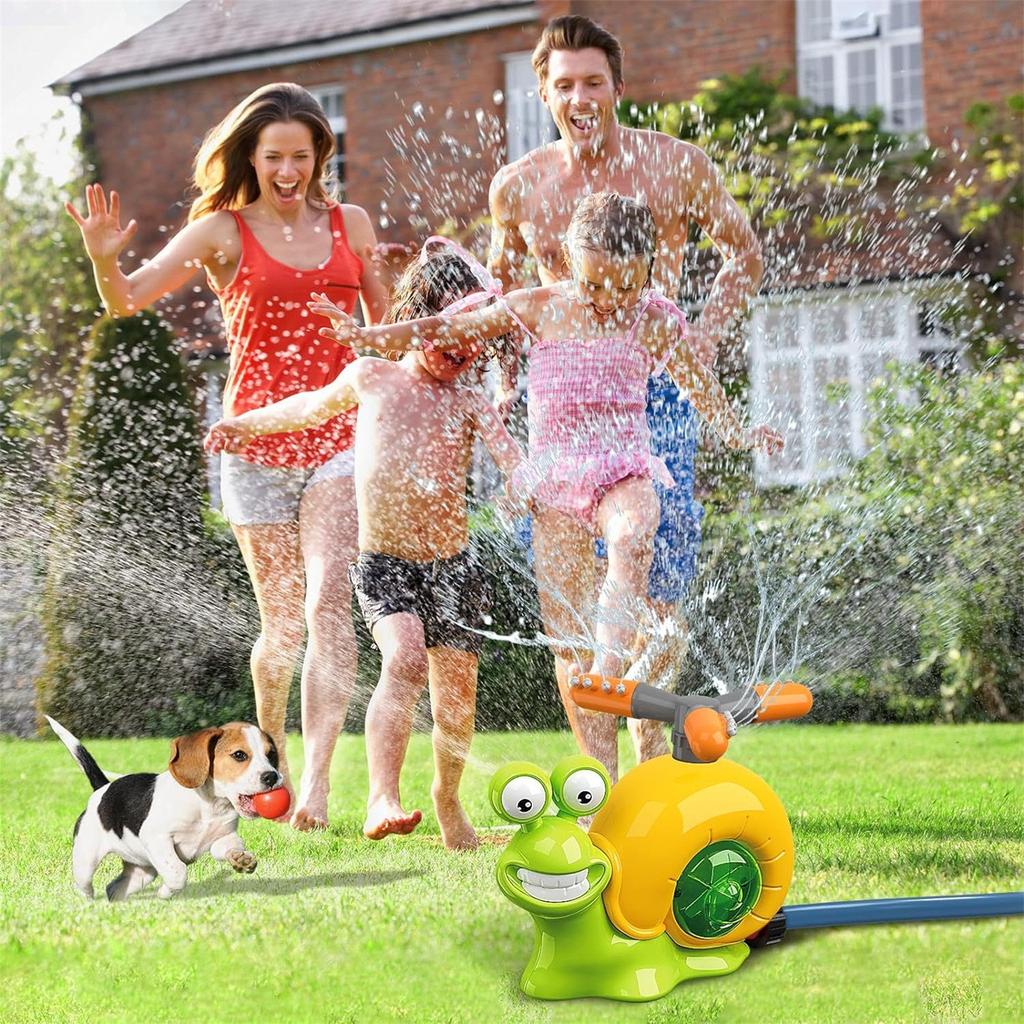2-in-1 Water Sprinkler Baseball Helicopter Toy For Kids Outdoor Play, Attaches To Garden Hose, Summer Outside Toys Backyard Game Pool.