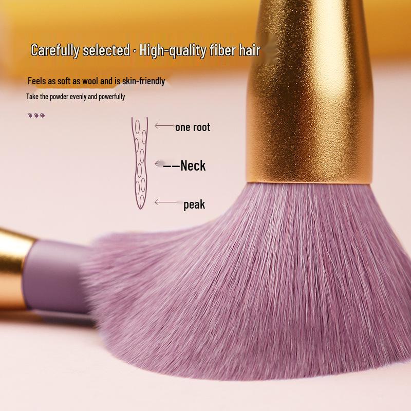 Purple Sweet Potato 9-Piece Makeup Brush Set - Synthetic Fibers for Eyeshadow, Foundation & Powder