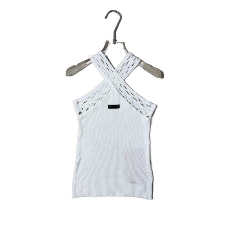 Miu Style Summer Cross Halter Knit Tank Top - Slim Fit, Sexy, Simple, Versatile.