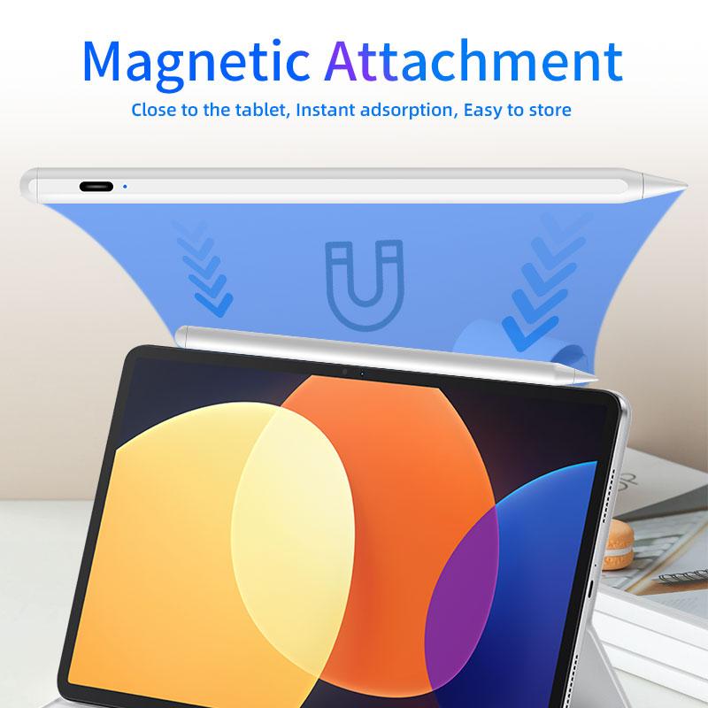 Stylet Actif Magnétique avec Rejet de la Paume Écran Tactile Stylet Capacitif 2ème Génération pour Apple Ipad Pro 11 Air 5 Mini 7