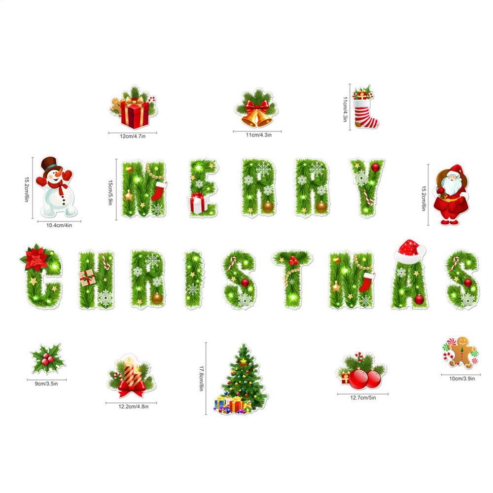 1 set Christmas fridge magnets Holiday Theme Decoration Santa Claus Snowman Cabinet Dishwasher Beautifying Decorative Stickers