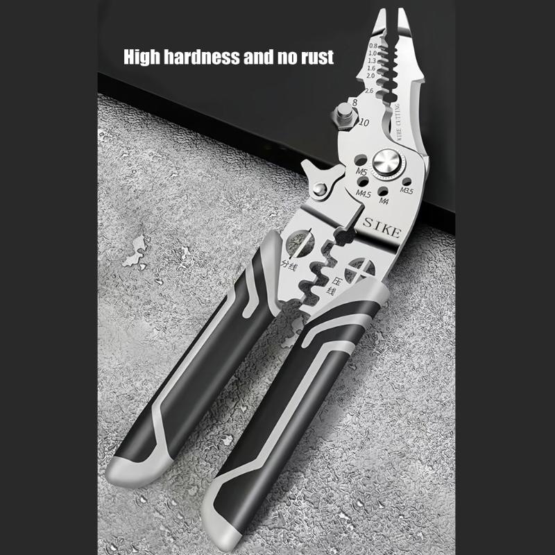 High Carbon Steel Wire Stripping Pliers with Built In Safety Lock for Easy Storage and Portability Home & Industrial Use