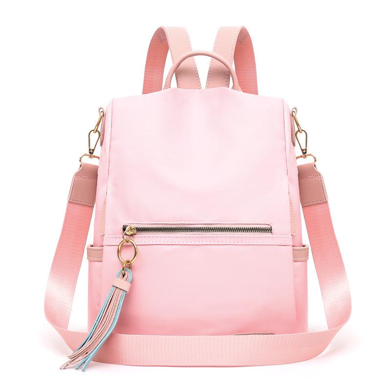 Yogodlns Dámské Dívčí Patchwork Kontrastní barva Nylonový batoh Cestovní taška Školní taška Taška přes rameno Ruksak Bookbag Novinka