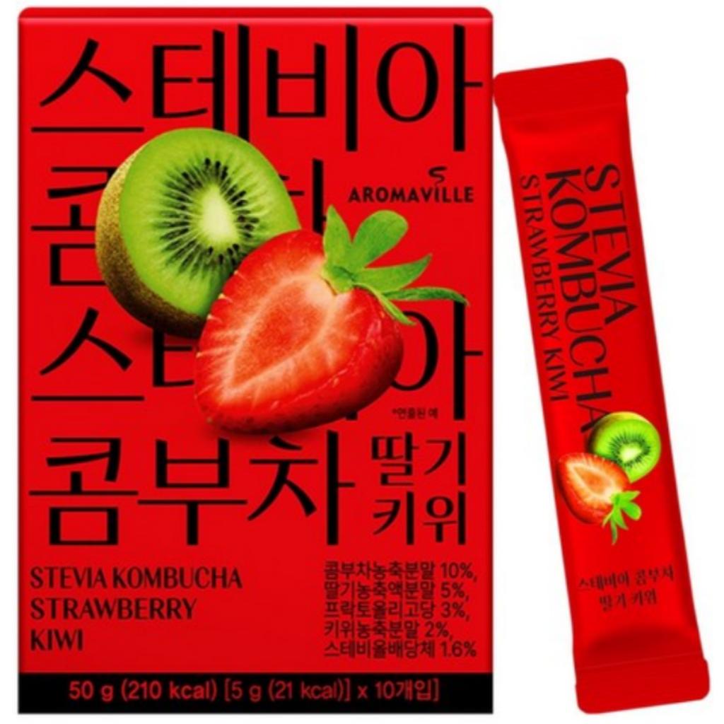 

[Аромавилль] Стевия Чайный гриб 150г(5гX30EA) Strawberry & Kiwi(10EA)